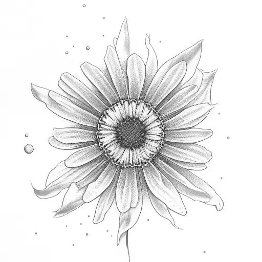 daisy, cosmos, and Holly berry flower tattoo design idea