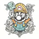 Spooky mario tattoo design idea