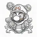 Spooky mario tattoo design idea