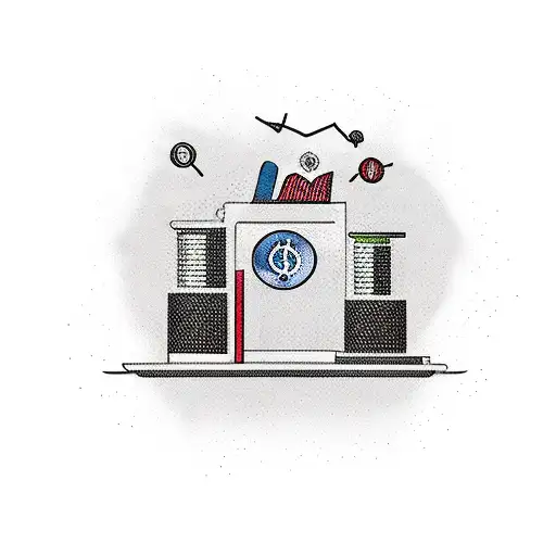 A finance-themed tattoo featuring a coffee bean stock market graph tattoo design idea