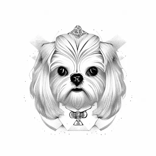 maltese dog tattoo design idea
