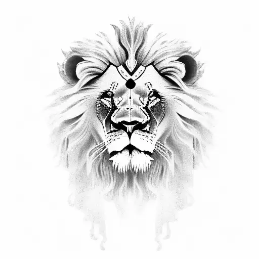 lion viking  tattoo design idea