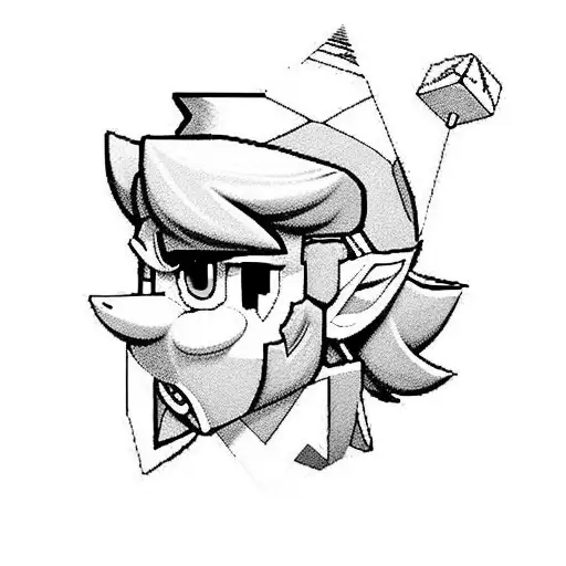 Nintendo characters Zelda Link tattoo design idea