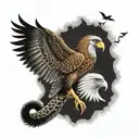 leg sleeve - wedge tail eagle, moon, king cobra & 2 eastern brown snakes, tiger, horse & monkey.  tattoo design idea
