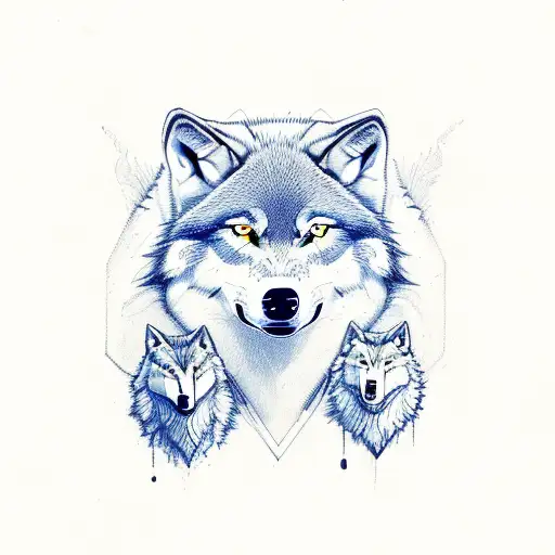 3 wolves and an ace of spades tattoo design idea