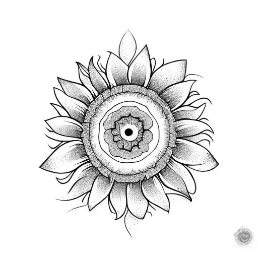 gemini sign combined with sunflower tattoo design idea