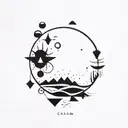 calm in chaos tattoo design idea