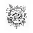 Incorporate the four cardinal virtues (prudence, justice, temperance, and courage) into a baroque-inspired floral arrangement. tattoo design idea