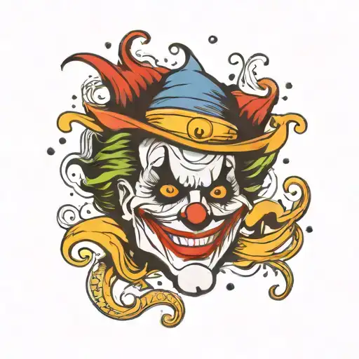 joker smile wide composition tattoo design idea