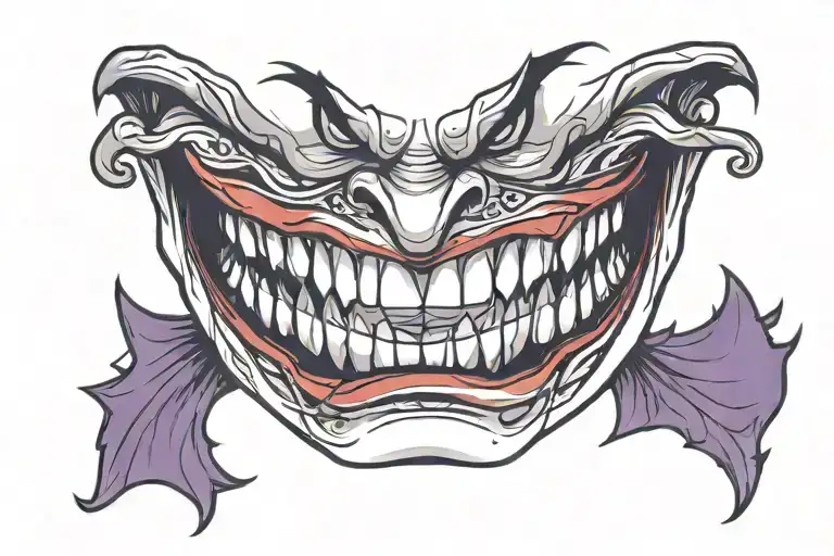joker smile mouth only  tattoo design idea