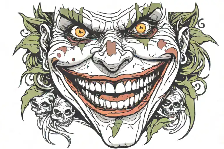 joker smile mouth only  tattoo design idea