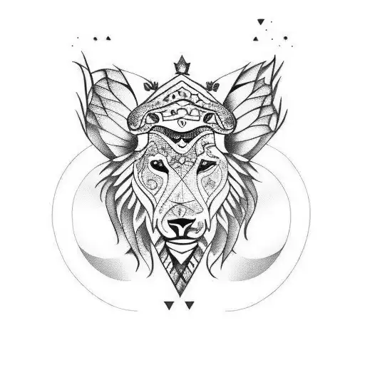 León y sol  tattoo design idea