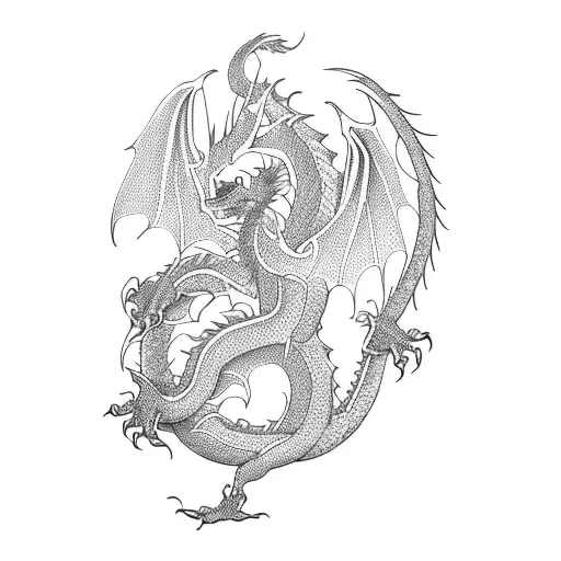 dragon mini tattoo design idea