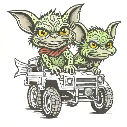 Gremlin and G wagon  tattoo design idea
