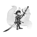 angry peter pan holding a sword tattoo design idea