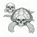 Turtle and Skull tattoo design idea