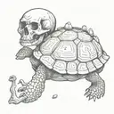 Turtle and Skull tattoo design idea