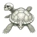 Turtle and Skull tattoo design idea