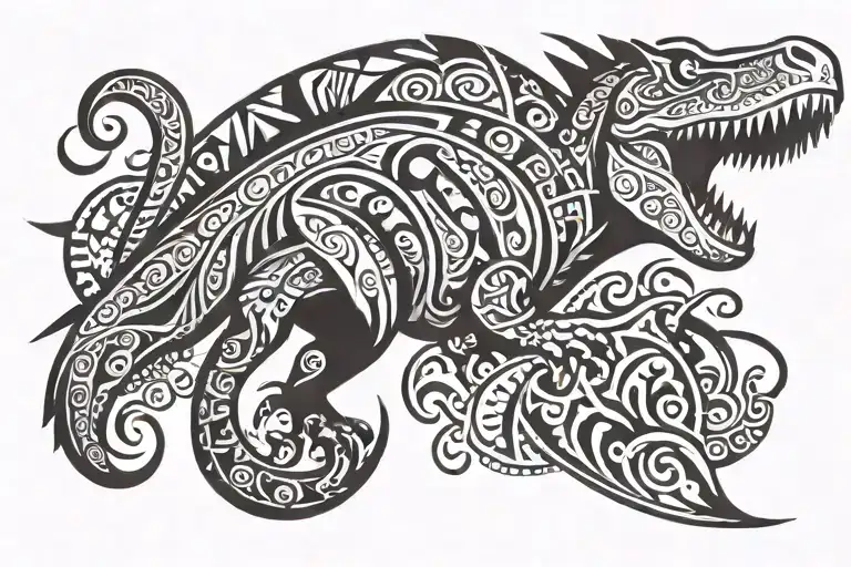 Dino Banner tattoo design idea