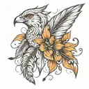 feathers falling tattoo design idea