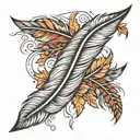 feathers falling tattoo design idea