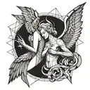 angel and devil tattoo design idea