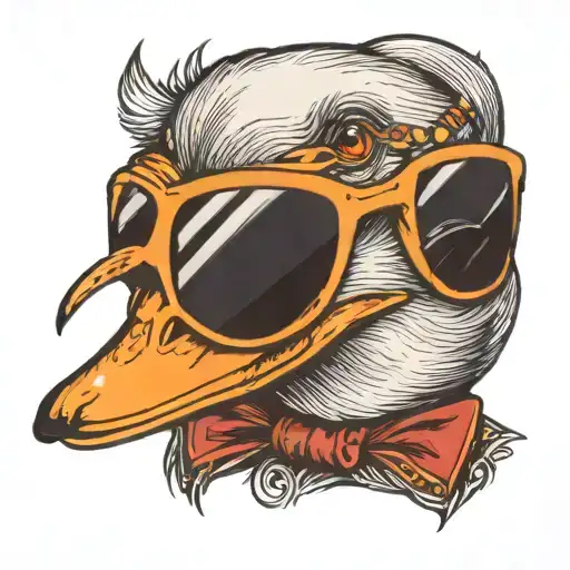 duck With sunglasses  tattoo design idea