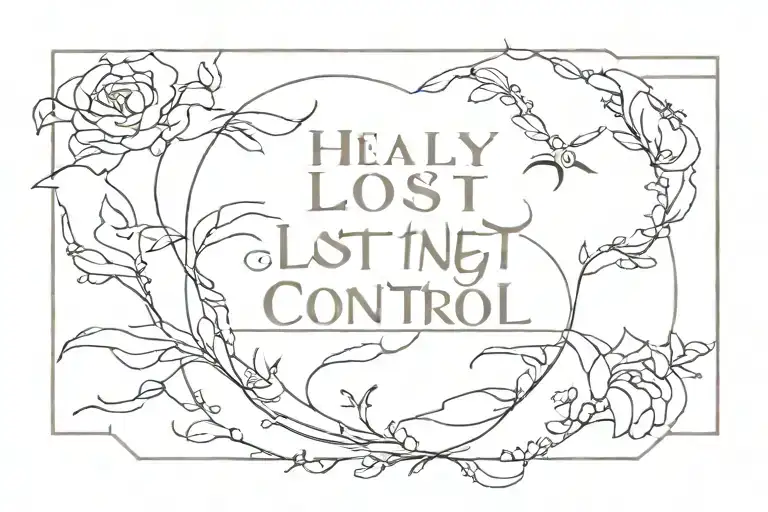 I want this sentence to be written harshly:how i really lost control tattoo design idea