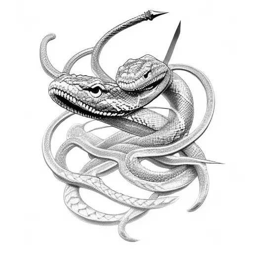 sword snake tattoo design idea