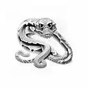 skeletal snake tattoo design idea