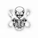 skeleton holding the thumbs up tattoo design idea