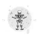 skeleton holding the thumbs up tattoo design idea