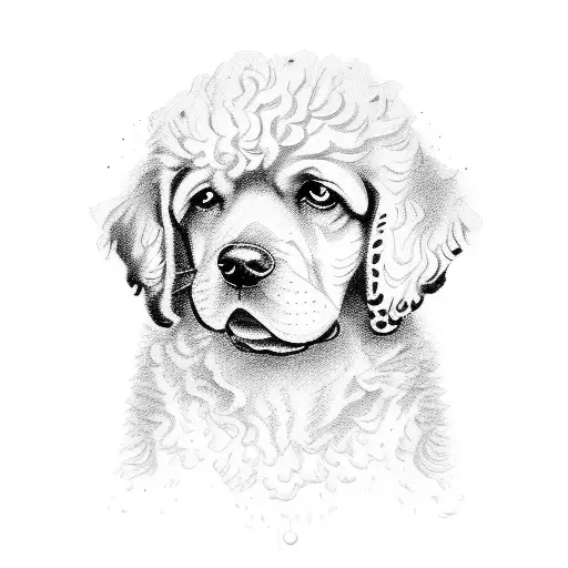 cachorro labrador e um poodle tattoo design idea