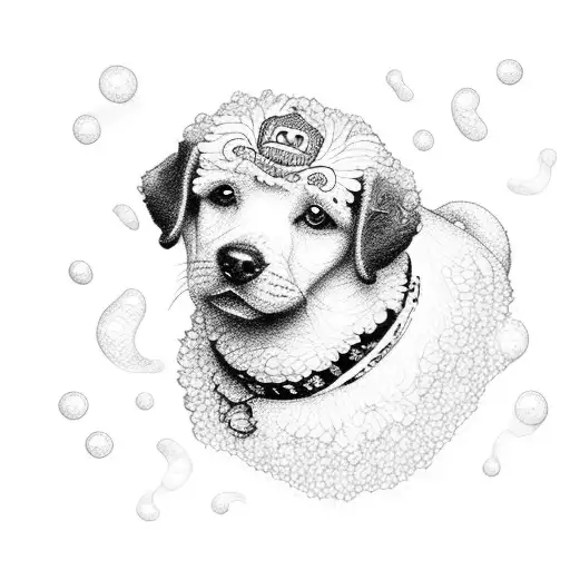 um cachorro labrador e um poodle tattoo design idea