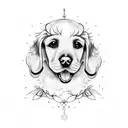 cachorro labrador e um poodle tattoo design idea