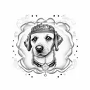 cachorro labrador e um poodle tattoo design idea