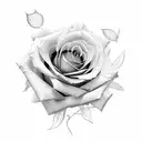 rose with "more today than yesterday" as the stem tattoo design idea