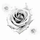 rose with "more today than yesterday" as the stem tattoo design idea