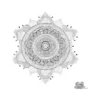 Mandala with one long side tattoo design idea