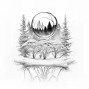 Forest farm elements scattered throughout the design tattoo design idea