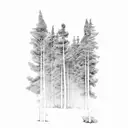 Forest farm elements scattered throughout the design tattoo design idea