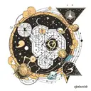 math formulas science universe  tattoo design idea