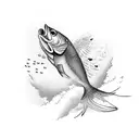 a bird that dives and at the same time a fish that flies. tattoo design idea