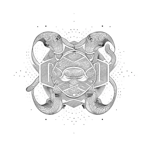 circular traditional ourobouros design but with tail out of snake's mouth tattoo design idea