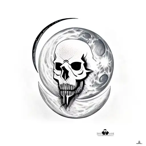 Moon anubis skull tattoo design idea