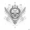 Moon anubis skull tattoo design idea