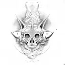 Moon anubis skull tattoo design idea