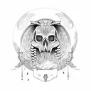 Moon anubis skull tattoo design idea