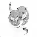 mother and son tattoo design idea