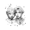 mother and son tattoo design idea